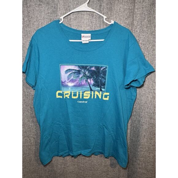 Vintage Carnival Cruise Cruising Blue Tee Extra Large Short Sleeve T-Shirt - Picture 1 of 6